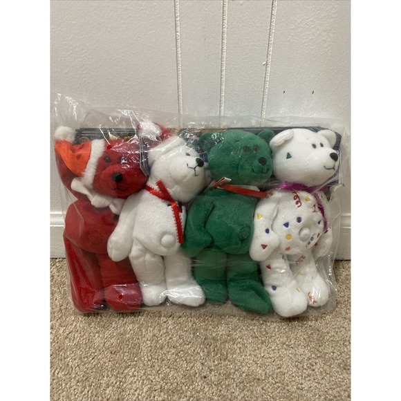 Complete Set of 4 Limited Treasures Collectible Bears NEW Holiday Ed Boxed 1998 - Picture 1 of 7